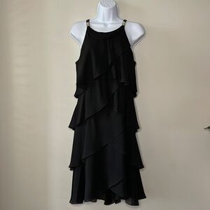 S.L. Fashions Tiered Little Black Dress size 10